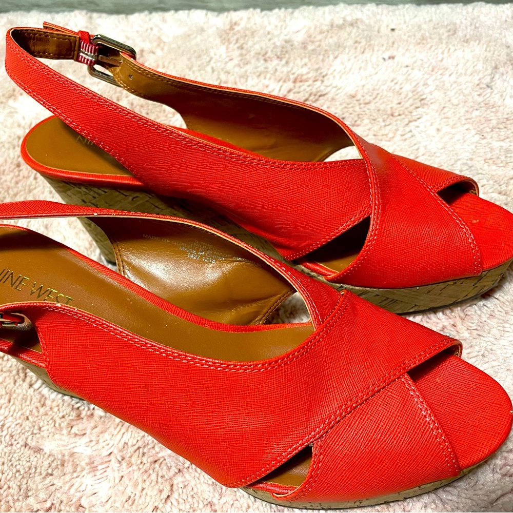 Nine West Burnt Orange Sandal Wedge